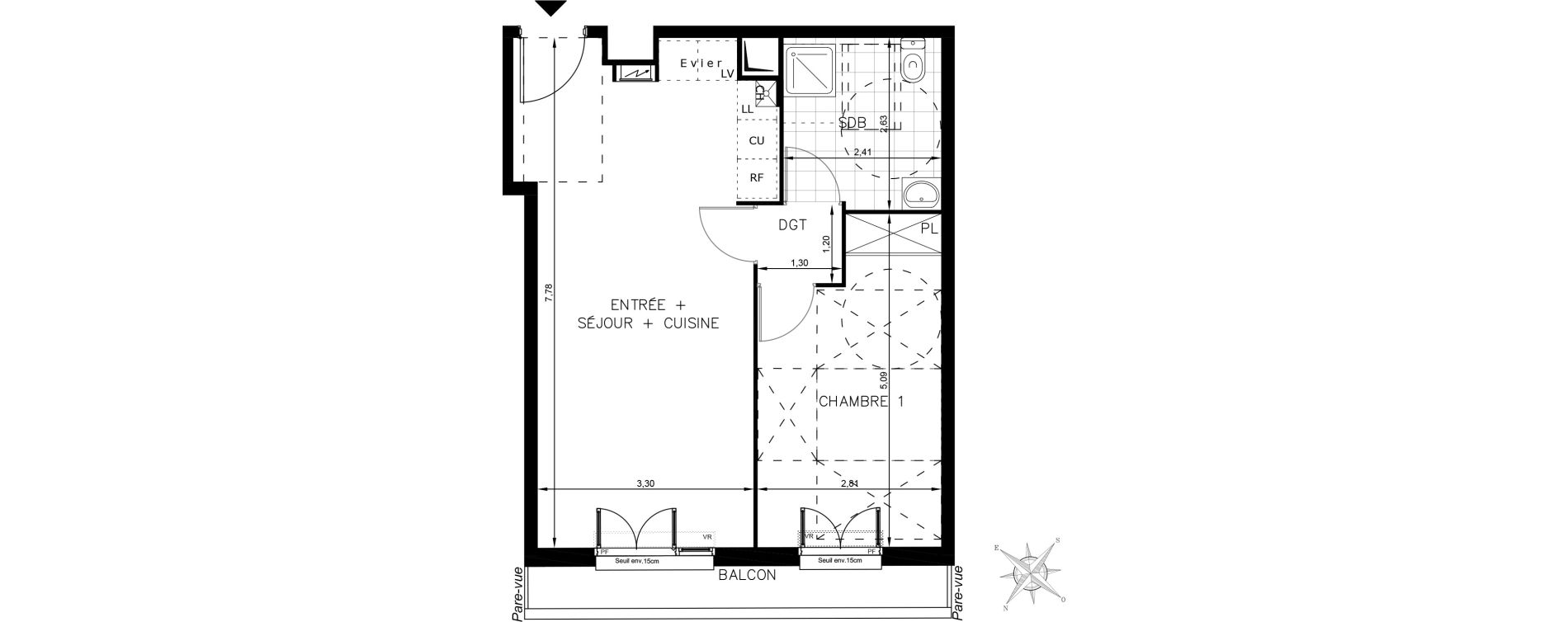 Appartement T2 de 47,13 m2 &agrave; Drancy Centre