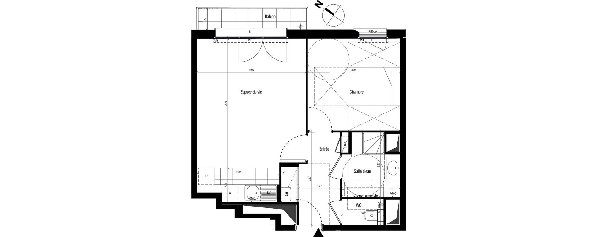 Appartement T2 de 44,40 m2 &agrave; Drancy Centre