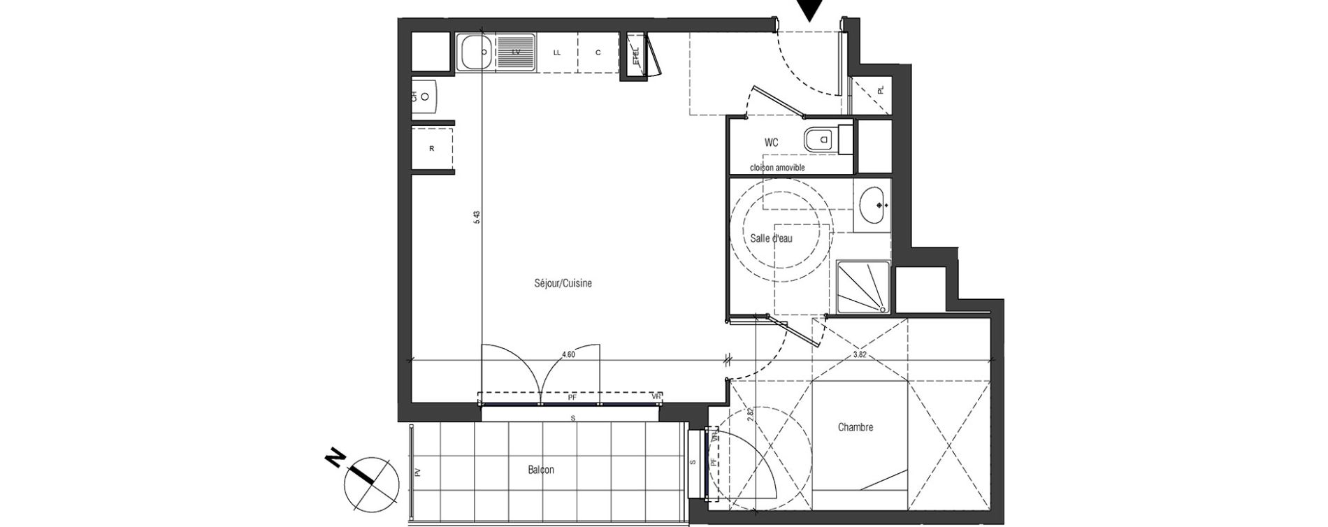 Appartement T2 de 44,23 m2 &agrave; Drancy Centre
