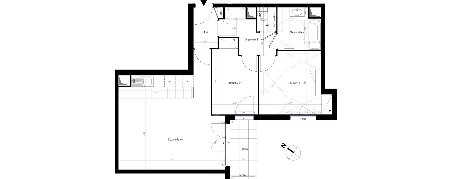 Appartement T3 de 64,40 m2 &agrave; Drancy Centre