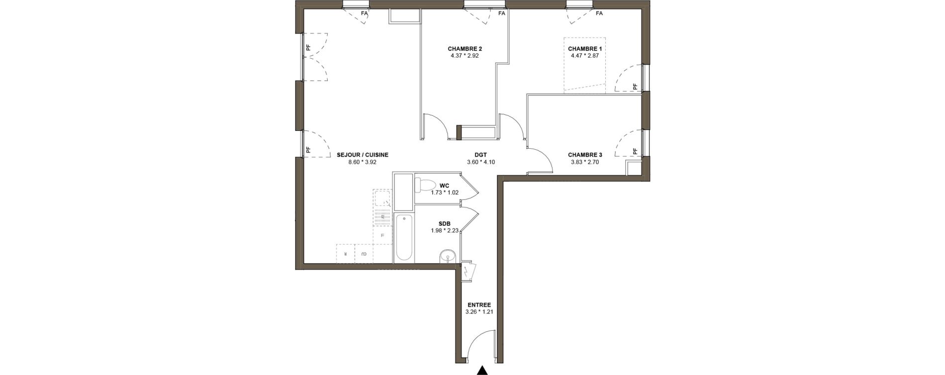 Appartement T4 de 83,66 m2 &agrave; Drancy L'economie