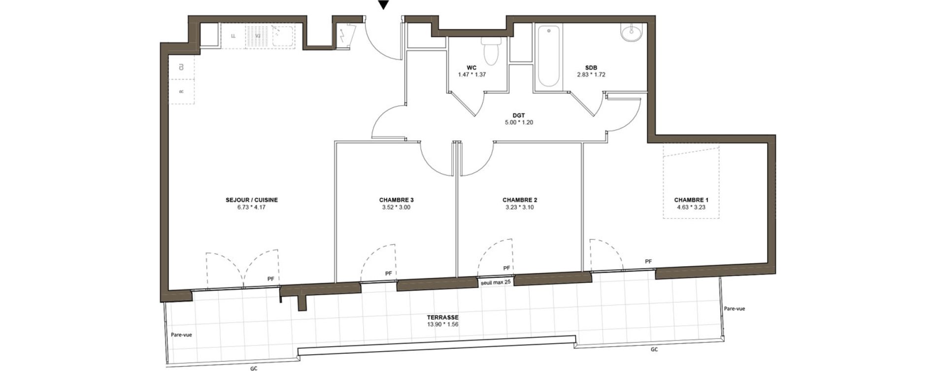 Appartement T4 de 82,07 m2 &agrave; Drancy L'economie