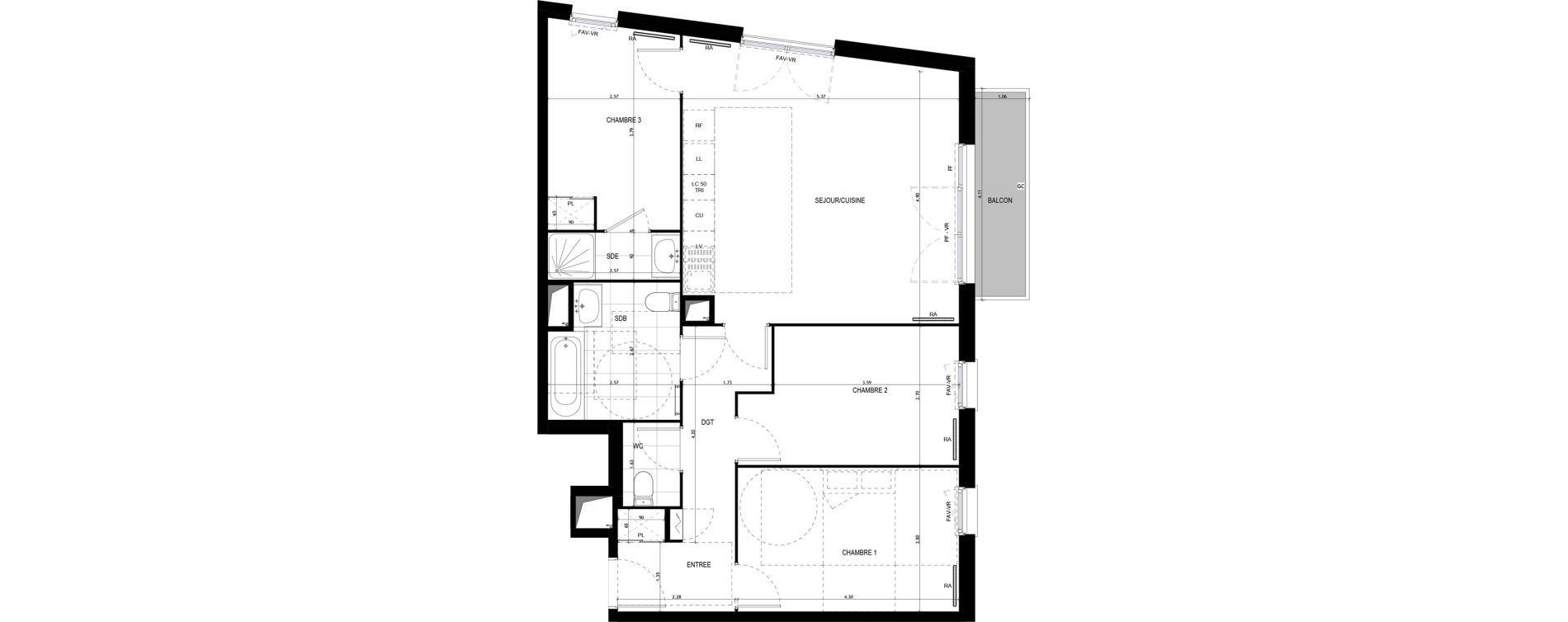 Appartement T4 de 80,12 m2 &agrave; Drancy Le baillet