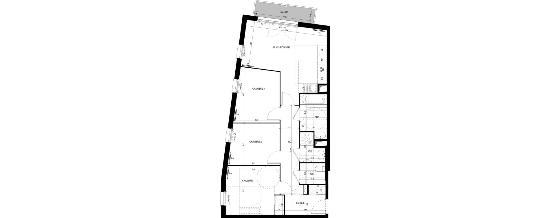 Appartement T4 de 74,12 m2 &agrave; Drancy Le baillet
