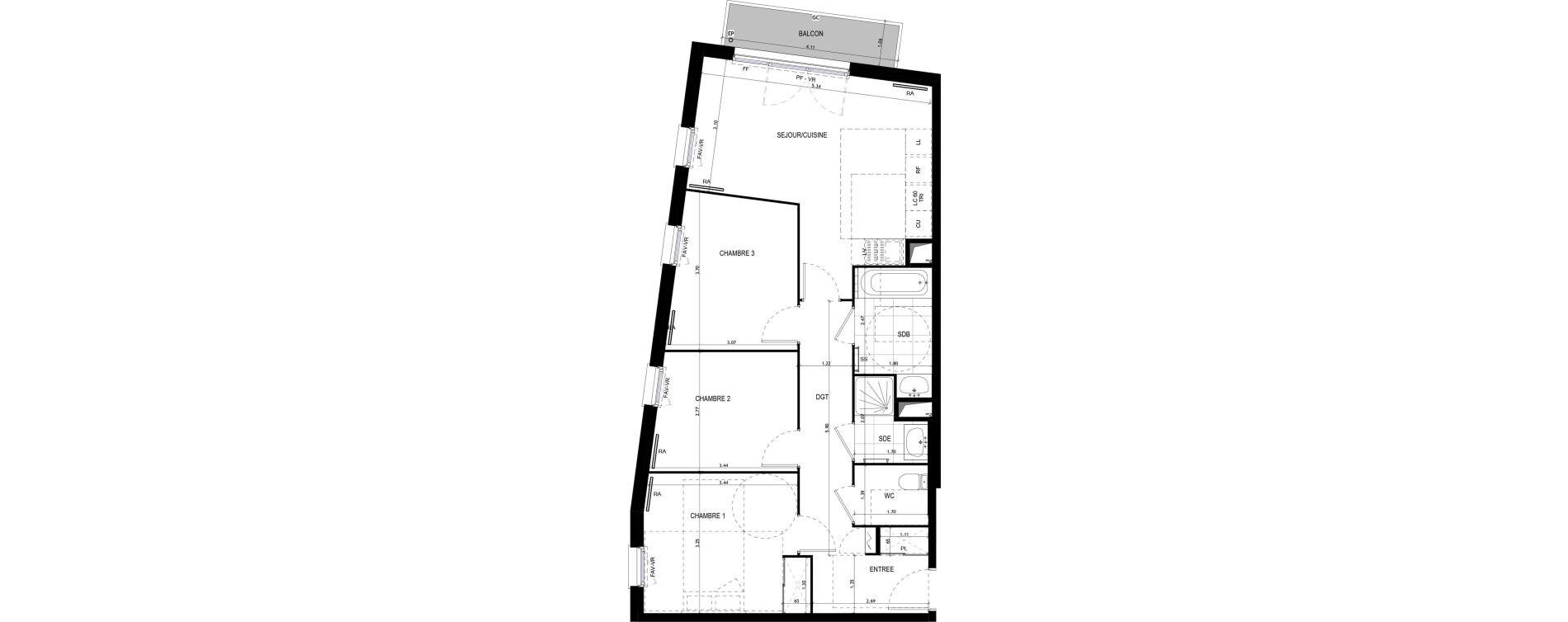 Appartement T4 de 74,12 m2 &agrave; Drancy Le baillet