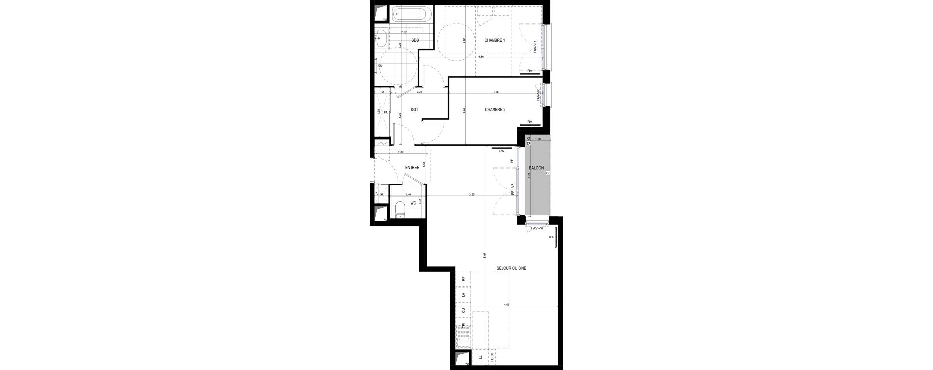 Appartement T3 de 74,89 m2 &agrave; Drancy Le baillet