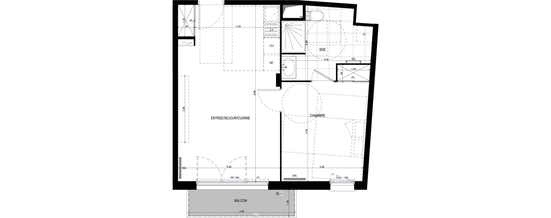 Appartement T2 de 45,78 m2 &agrave; Drancy Le baillet