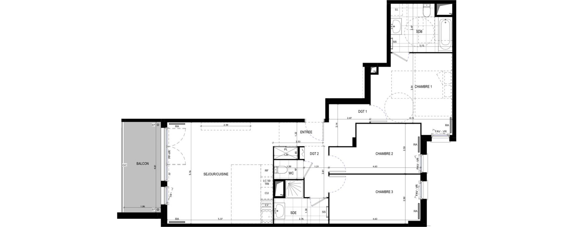 Appartement T4 de 87,94 m2 &agrave; Drancy Le baillet