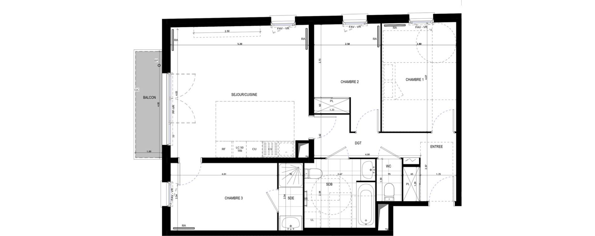 Appartement T4 de 75,86 m2 &agrave; Drancy Le baillet