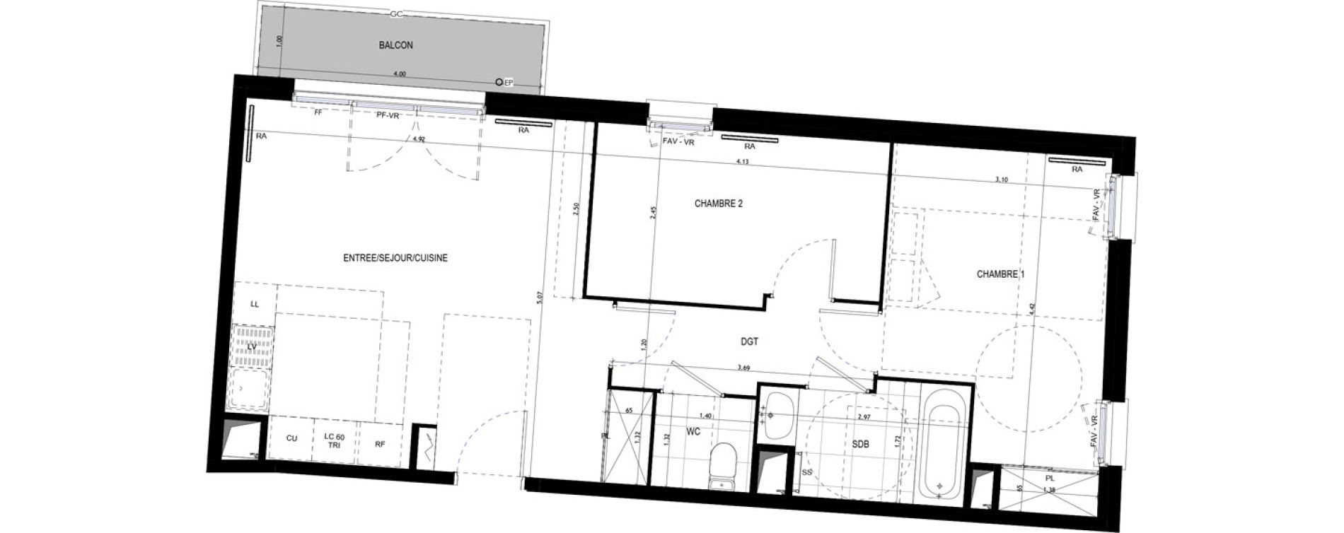 Appartement T3 de 60,07 m2 &agrave; Drancy Le baillet