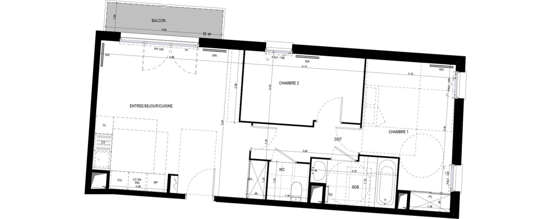 Appartement T3 de 60,07 m2 &agrave; Drancy Le baillet