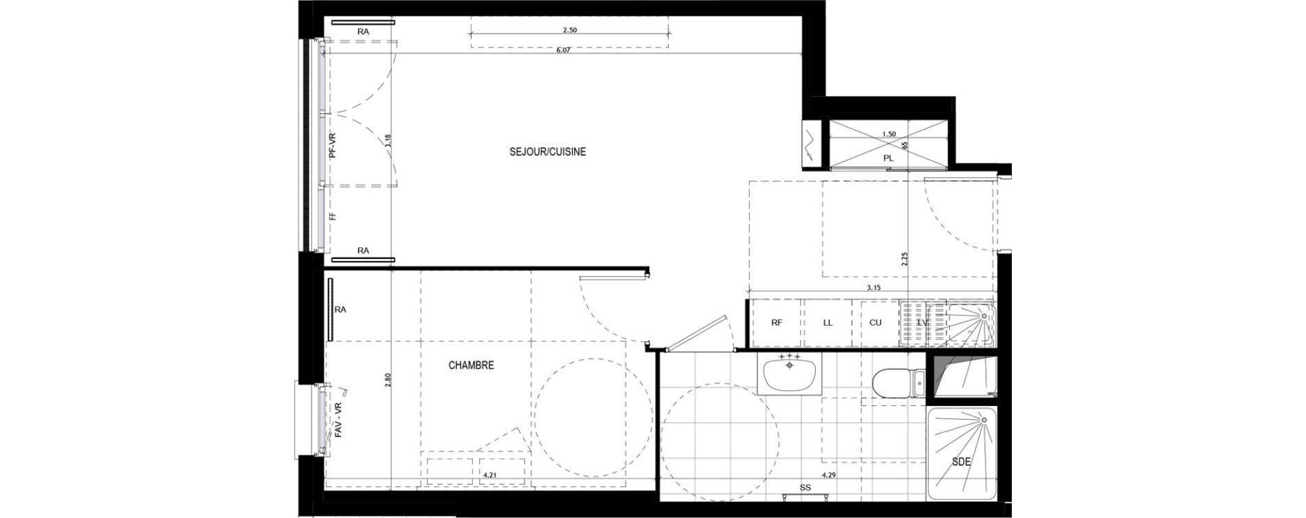 Appartement T2 de 47,05 m2 &agrave; Drancy Le baillet