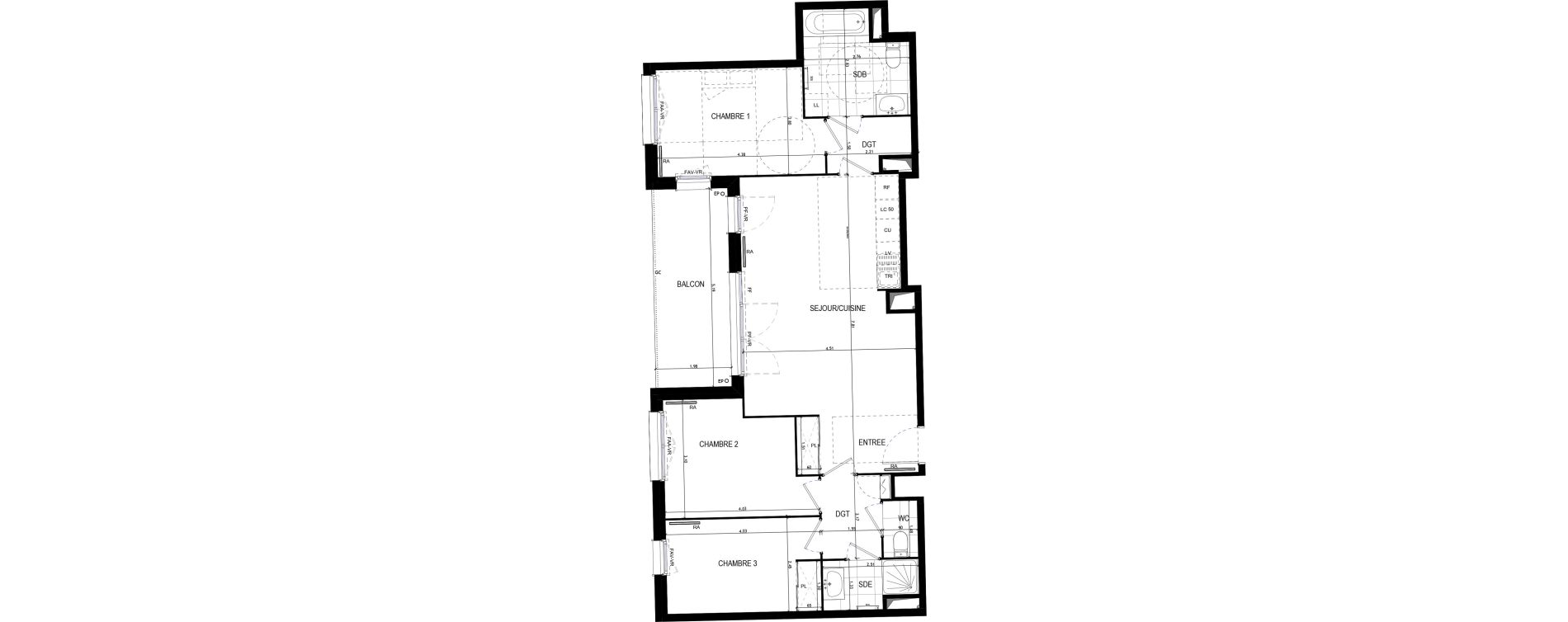 Appartement T4 de 80,66 m2 &agrave; Drancy Le baillet