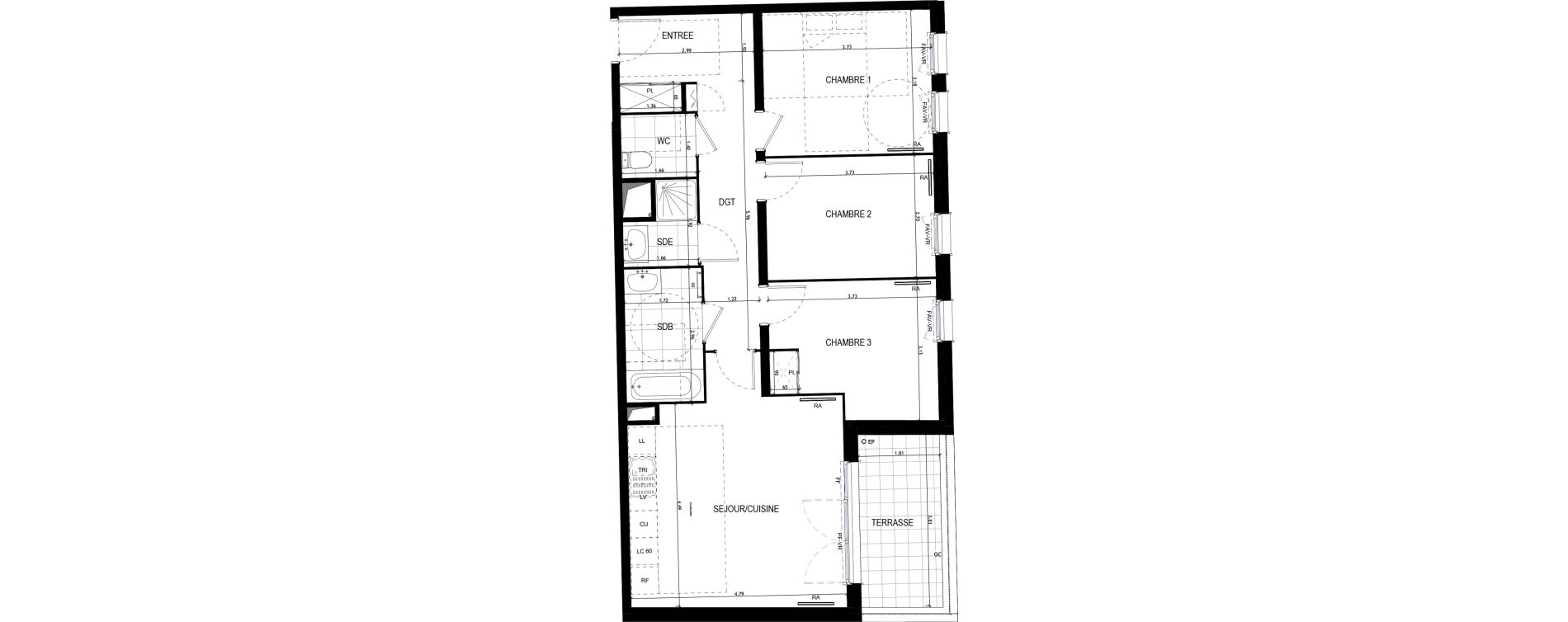 Appartement T4 de 78,26 m2 &agrave; Drancy Le baillet