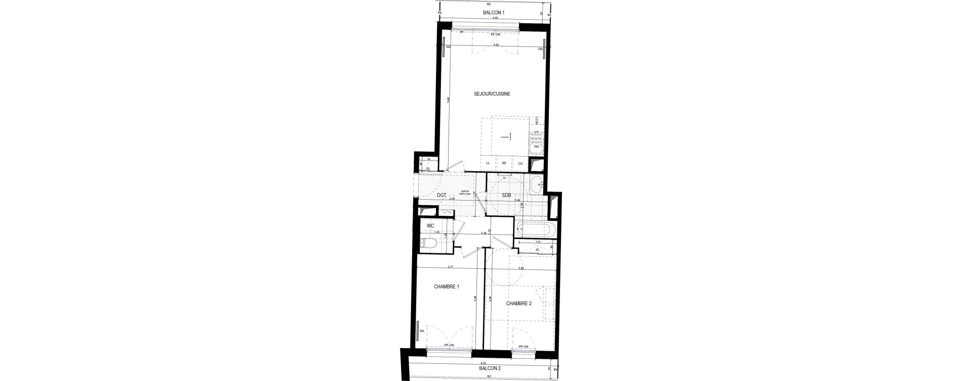 Appartement T3 de 61,41 m2 &agrave; Drancy Le baillet