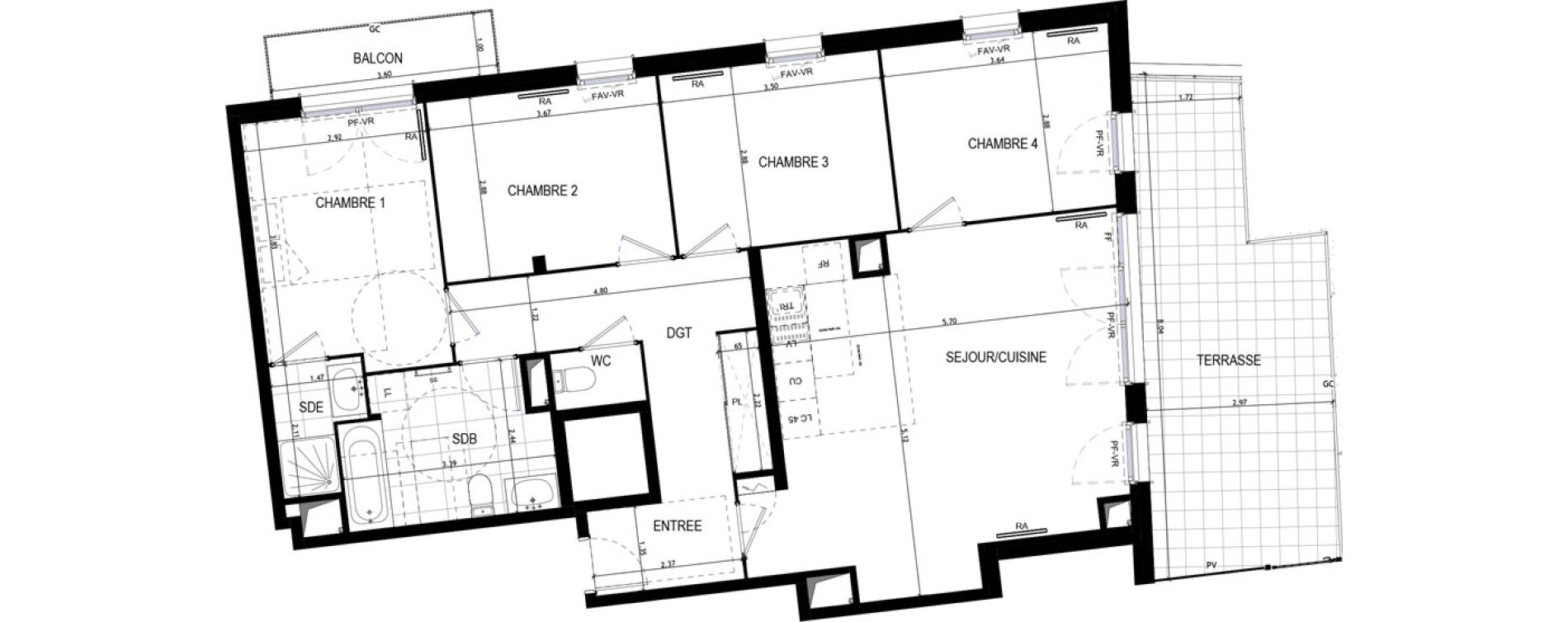Appartement T5 de 97,10 m2 &agrave; Drancy Le baillet