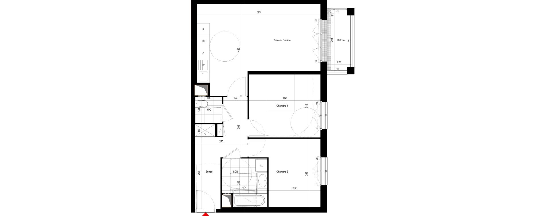 Appartement T3 de 61,76 m2 &agrave; Drancy Le baillet