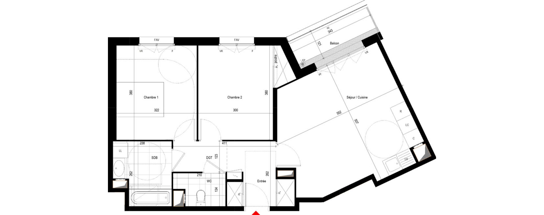 Appartement T3 de 65,79 m2 &agrave; Drancy Le baillet