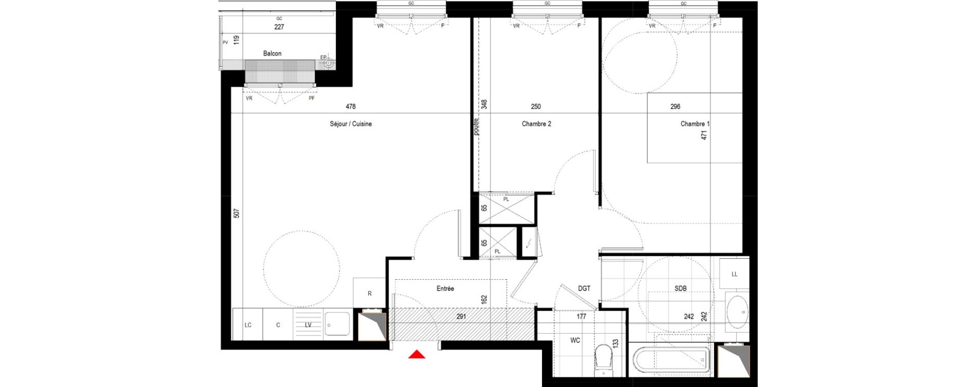 Appartement T3 de 63,02 m2 &agrave; Drancy Le baillet