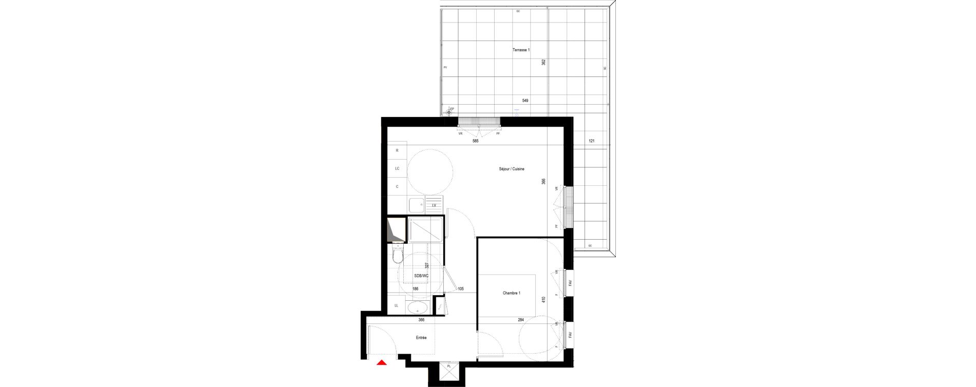 Appartement T2 de 45,16 m2 &agrave; Drancy Le baillet
