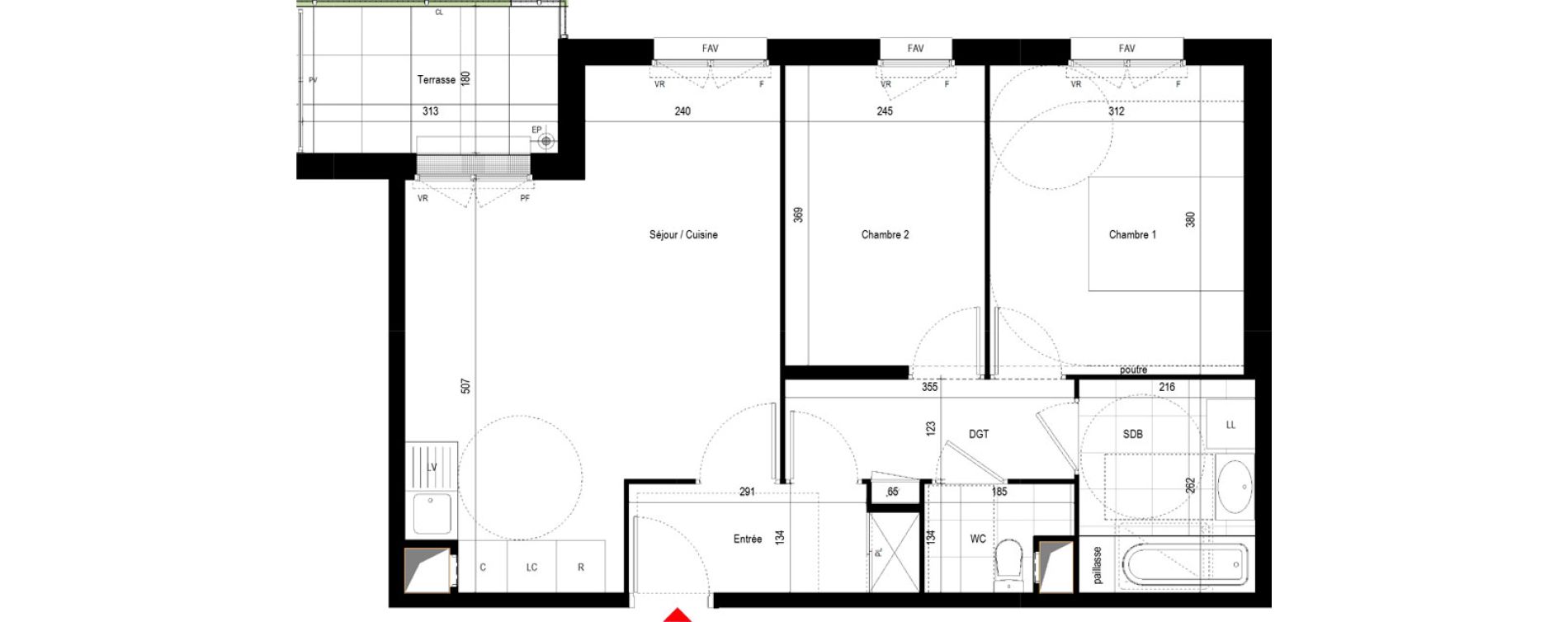 Appartement T3 de 61,28 m2 &agrave; Drancy Le baillet