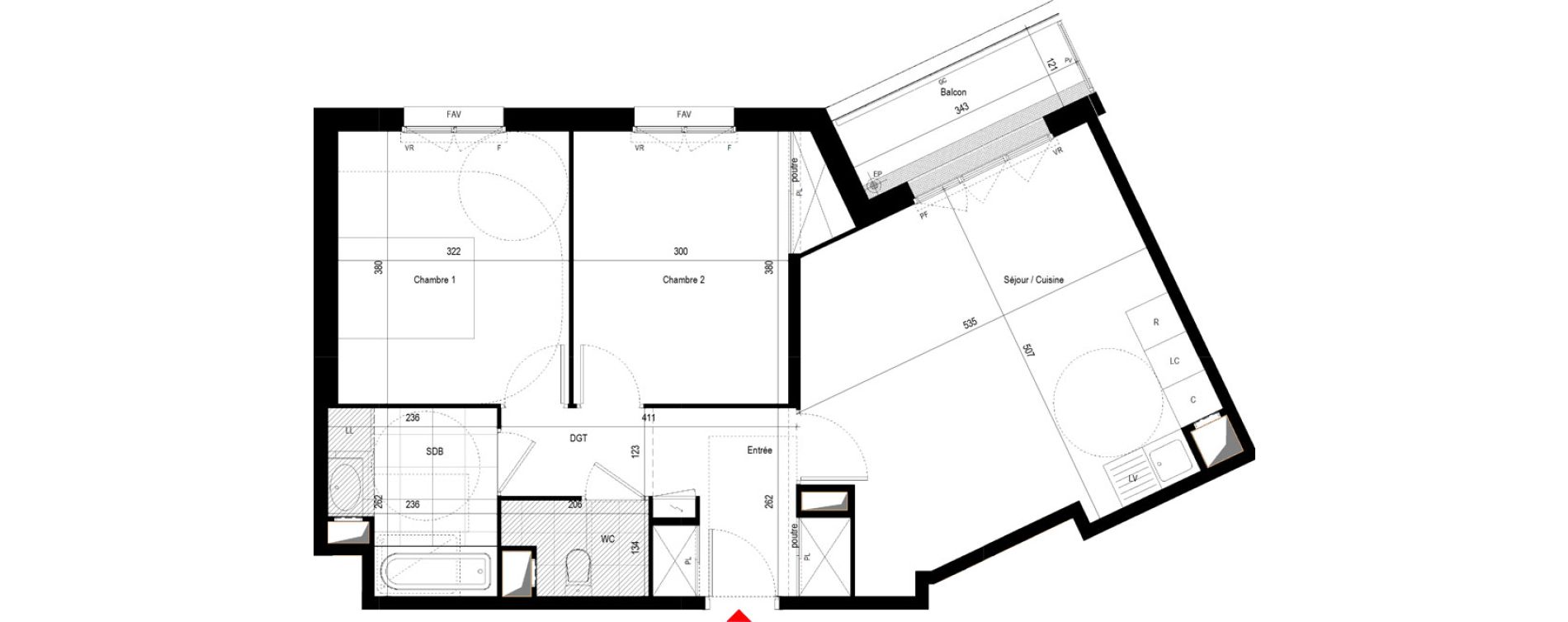 Appartement T3 de 66,09 m2 &agrave; Drancy Le baillet