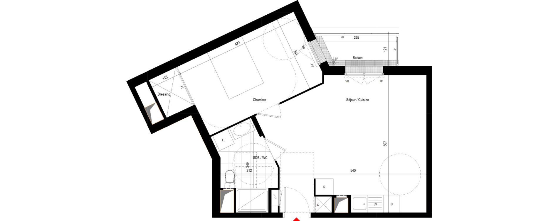 Appartement T2 de 47,39 m2 &agrave; Drancy Le baillet
