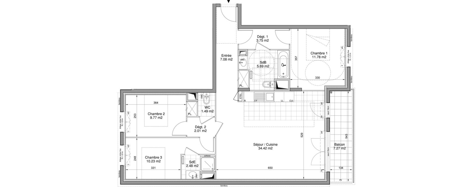 Appartement T4 de 88,70 m2 &agrave; Drancy Centre