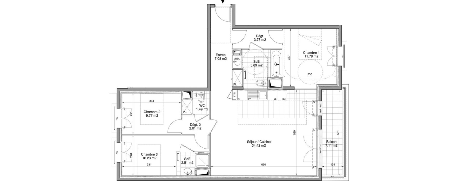 Appartement T4 de 88,73 m2 &agrave; Drancy Centre