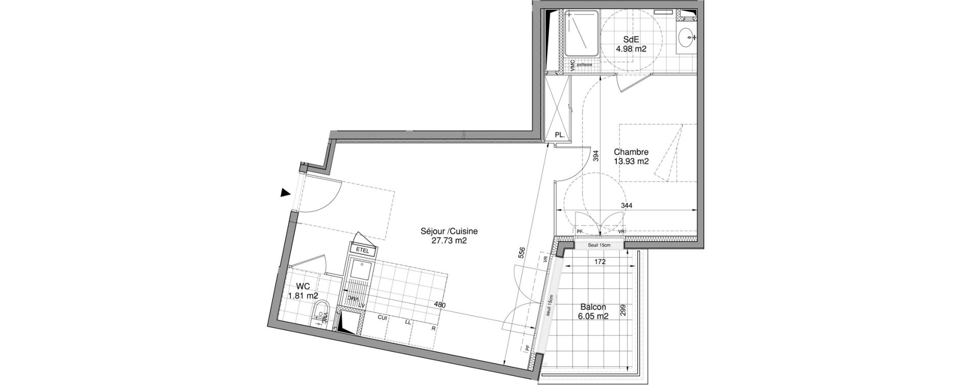 Appartement T2 de 48,45 m2 &agrave; Drancy Centre