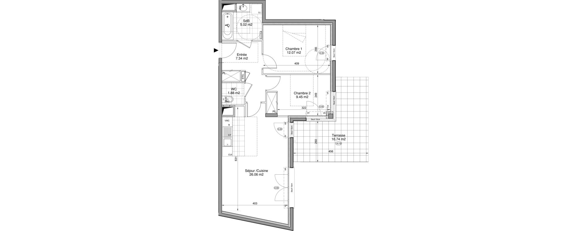 Appartement T3 de 61,82 m2 &agrave; Drancy Centre