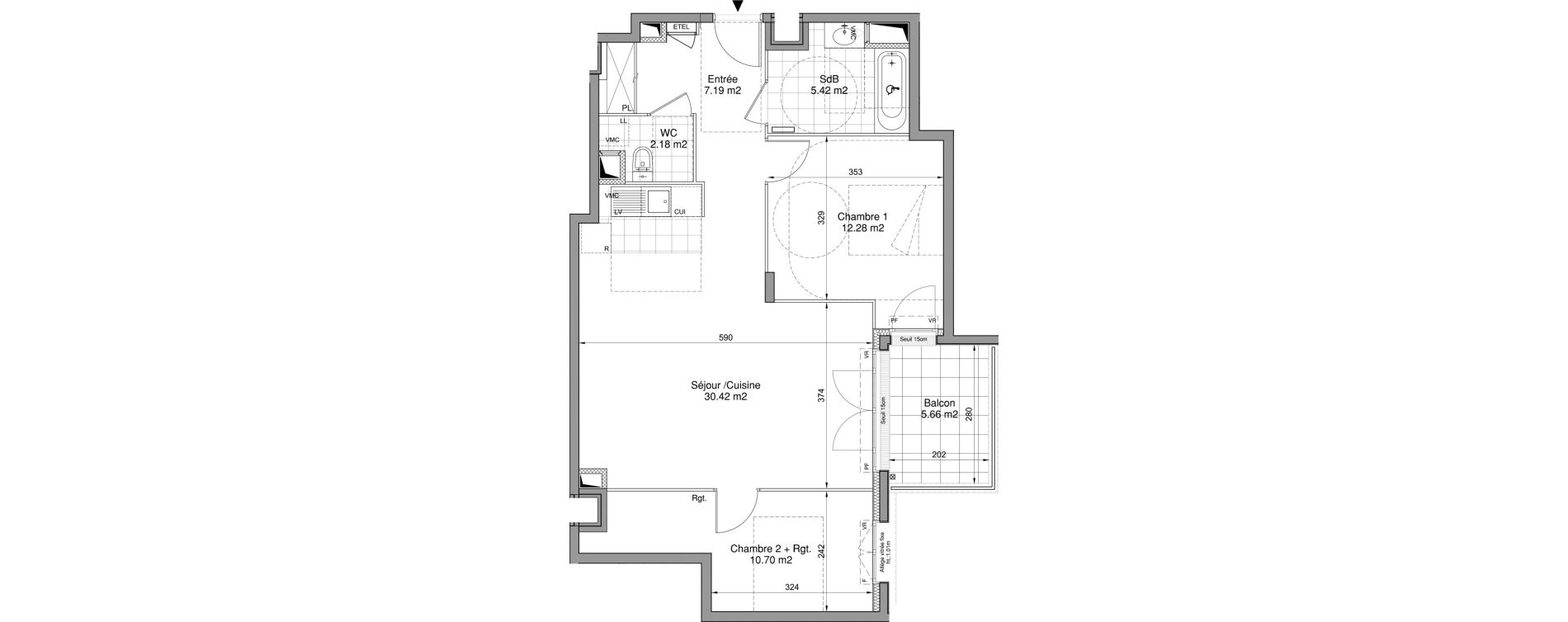 Appartement T3 de 68,19 m2 &agrave; Drancy Centre