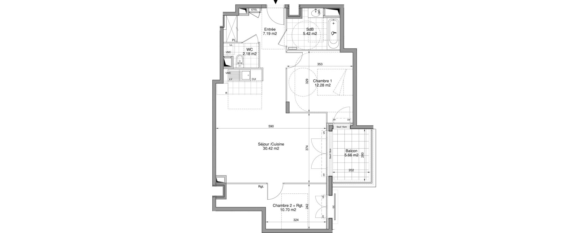 Appartement T3 de 68,19 m2 &agrave; Drancy Centre