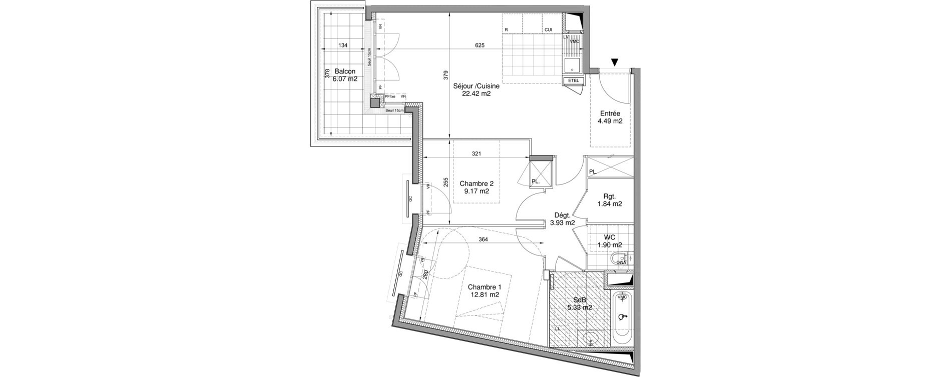 Appartement T3 de 61,89 m2 &agrave; Drancy Centre