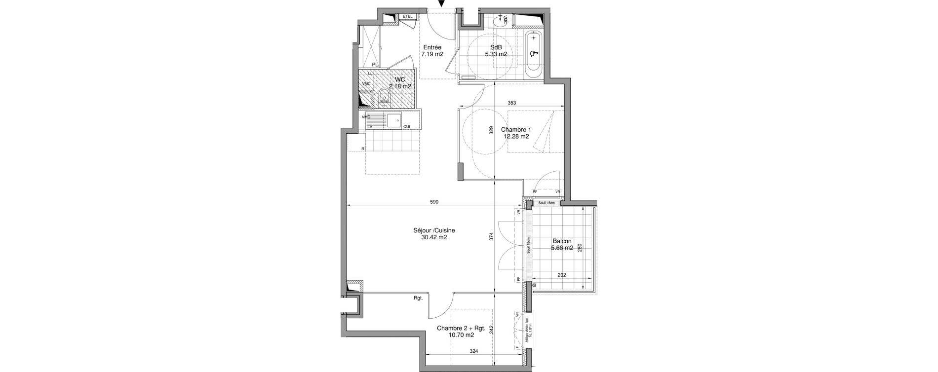 Appartement T3 de 68,10 m2 &agrave; Drancy Centre