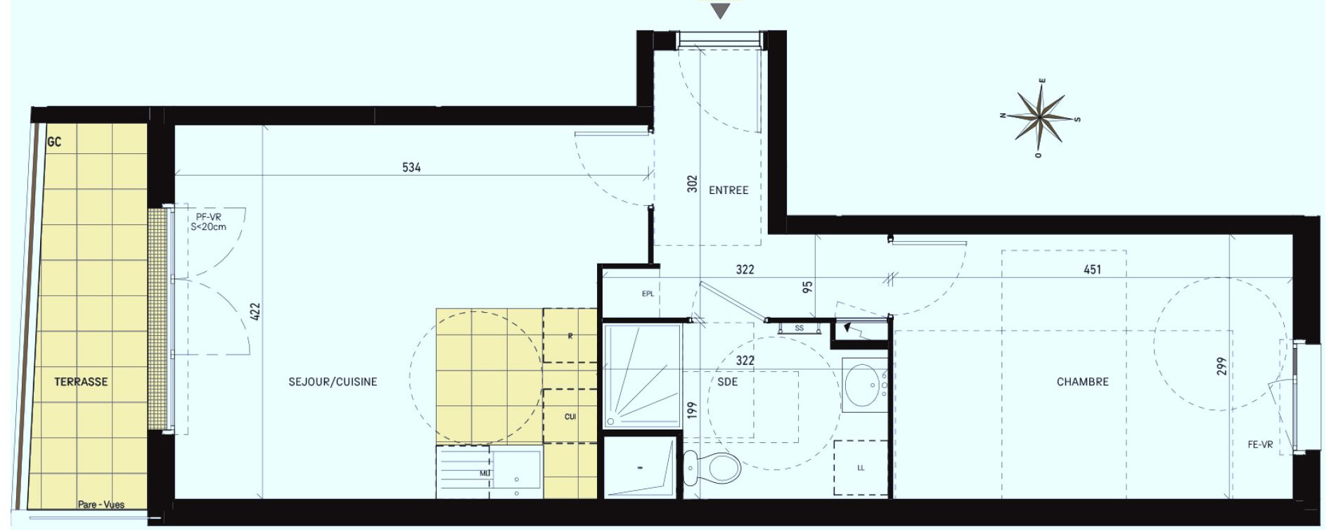 Appartement T2 de 45,66 m2 &agrave; Drancy Les oiseaux