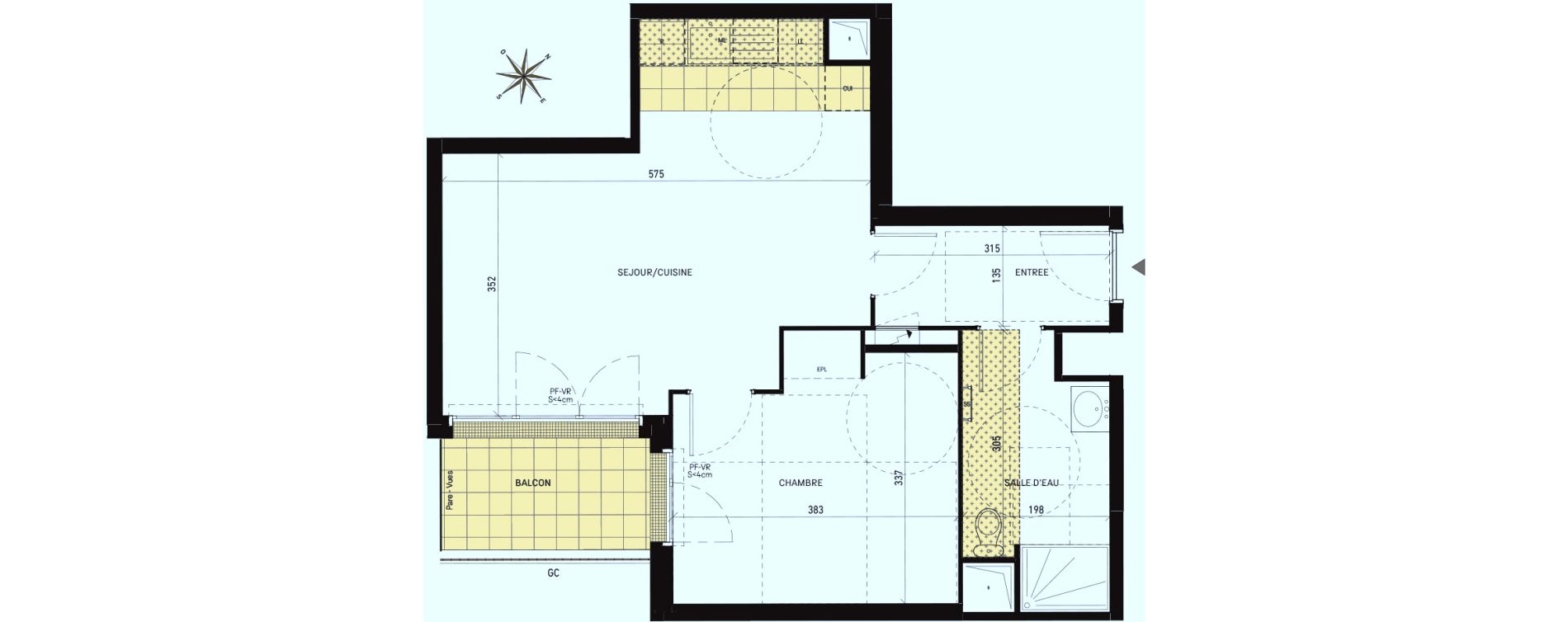 Appartement T2 de 46,55 m2 &agrave; Drancy Les oiseaux