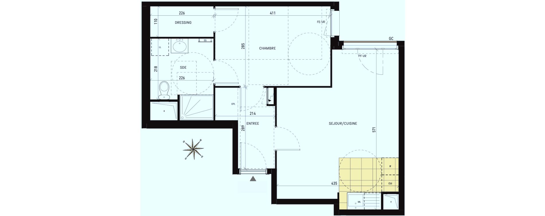 Appartement T2 de 45,53 m2 &agrave; Drancy Les oiseaux