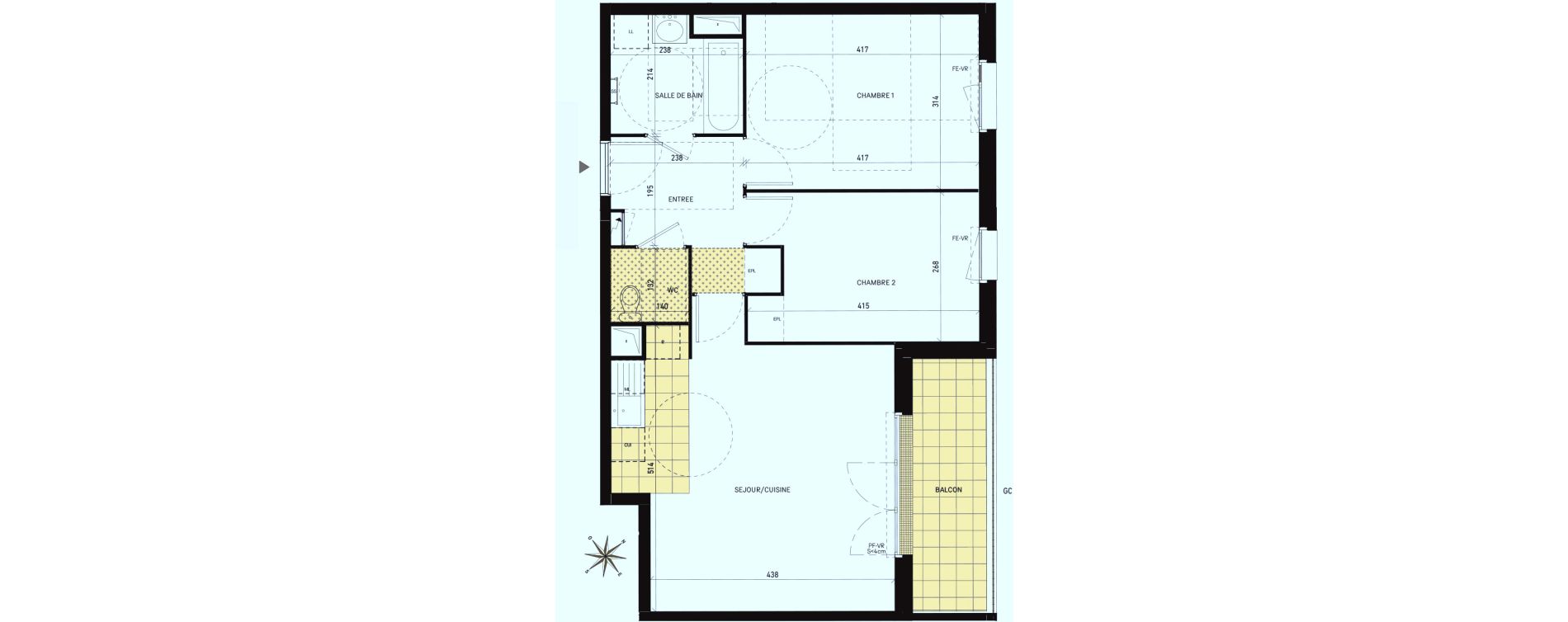 Appartement T3 de 59,72 m2 &agrave; Drancy Les oiseaux