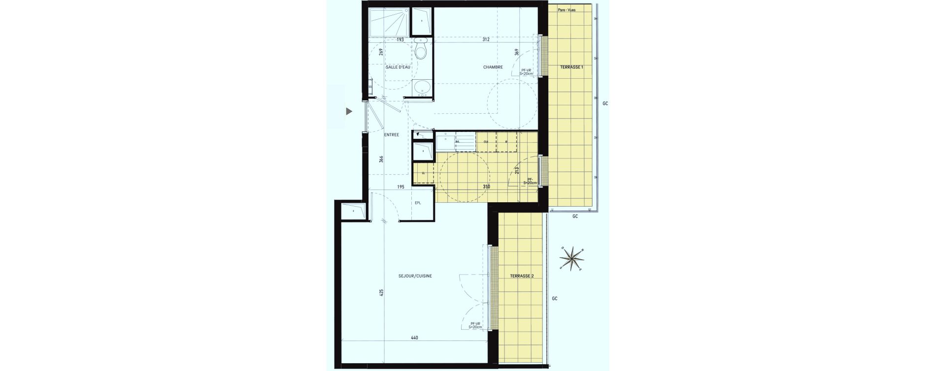 Appartement T2 de 48,65 m2 &agrave; Drancy Les oiseaux