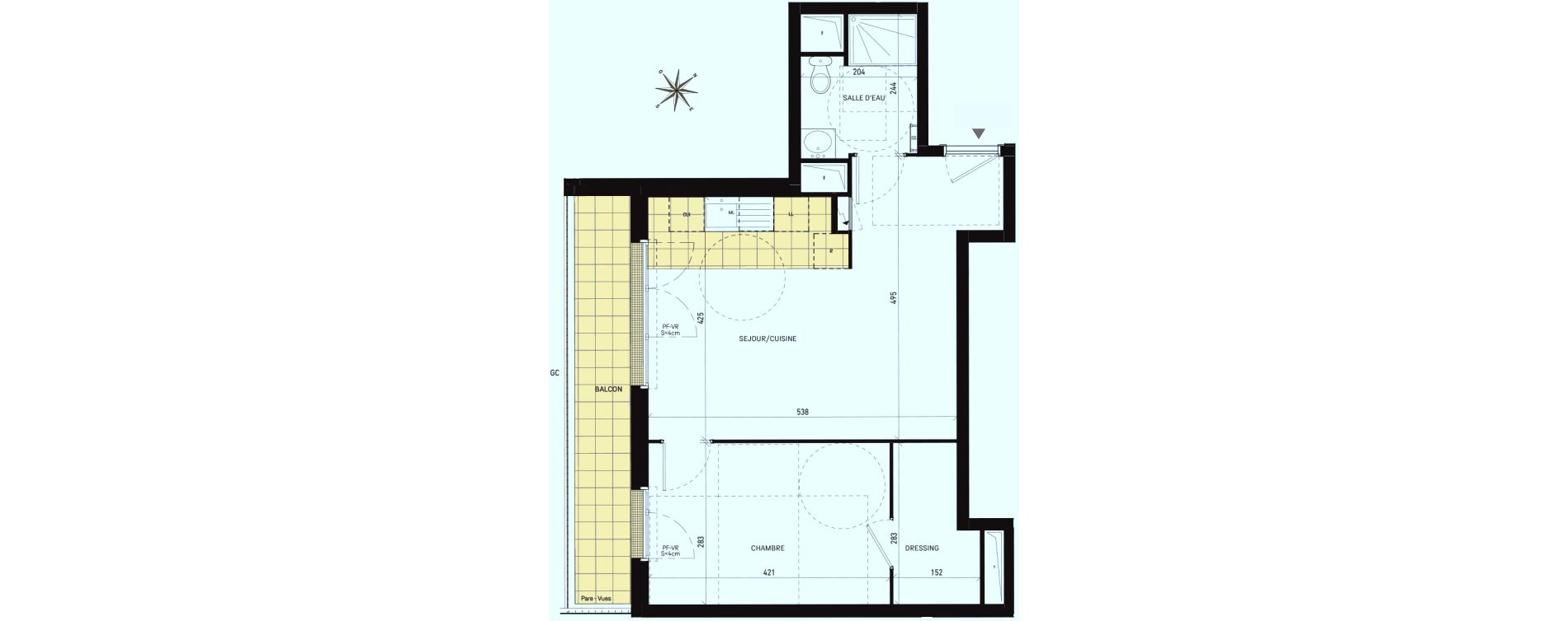 Appartement T2 de 44,84 m2 &agrave; Drancy Les oiseaux