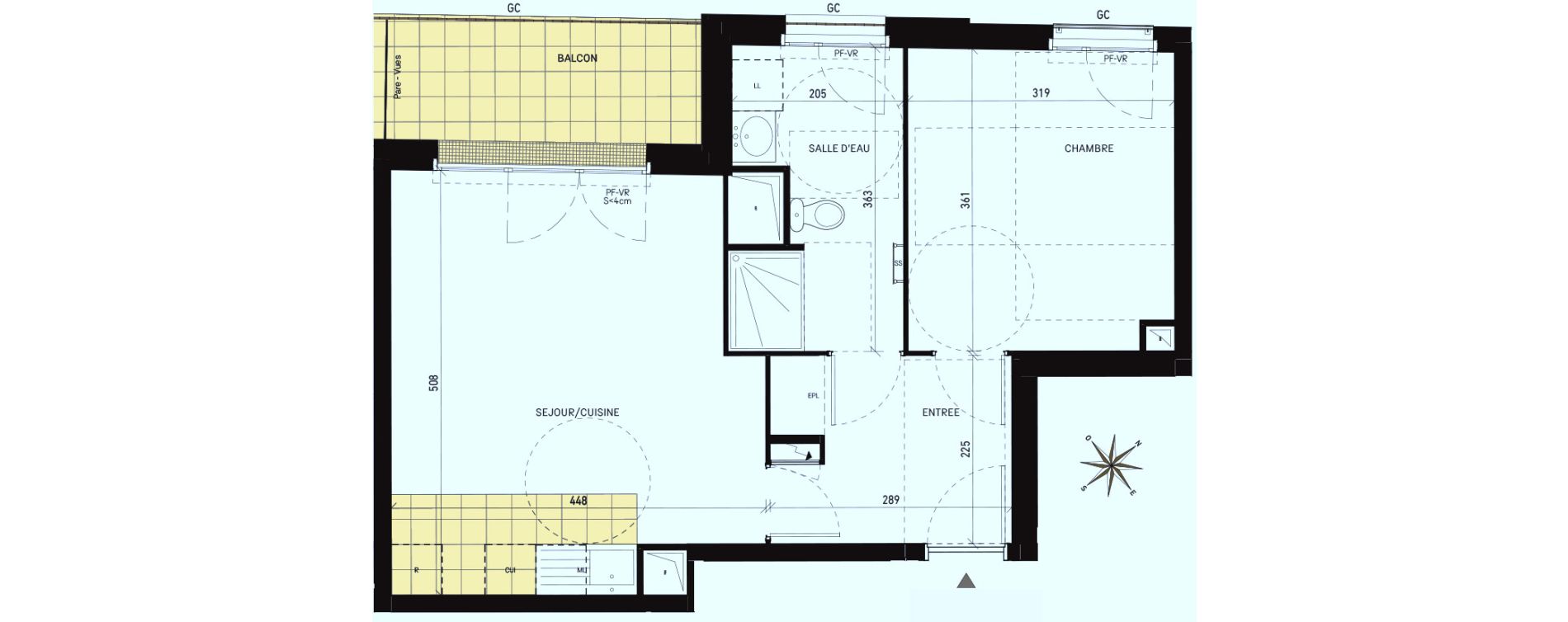 Appartement T2 de 45,46 m2 &agrave; Drancy Les oiseaux