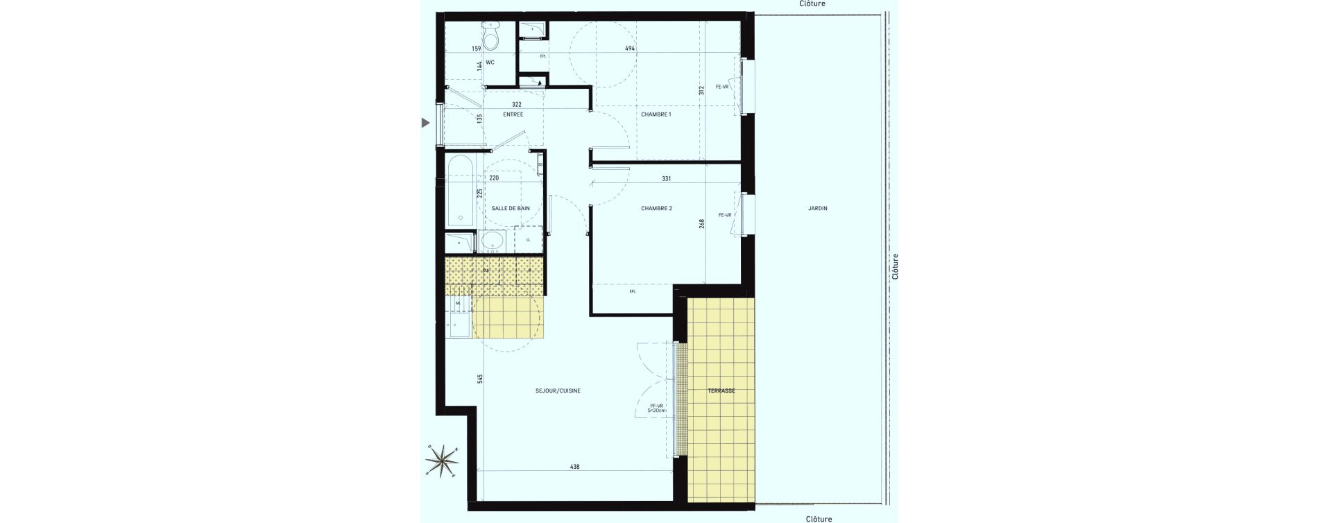 Appartement T3 de 59,35 m2 &agrave; Drancy Les oiseaux