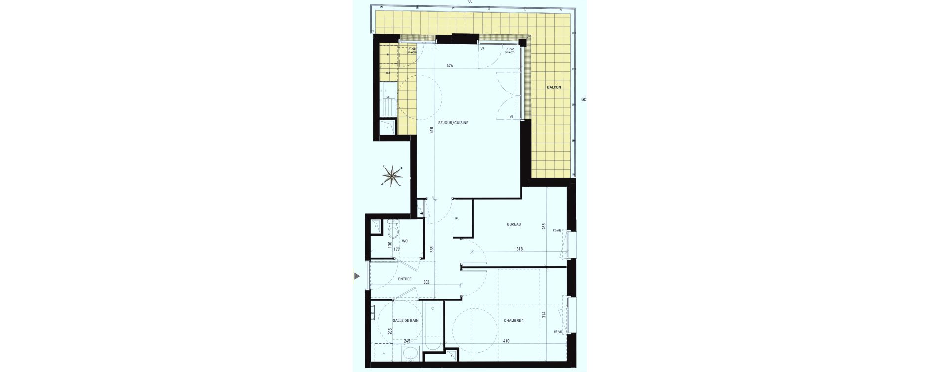 Appartement T2 de 55,45 m2 &agrave; Drancy Les oiseaux