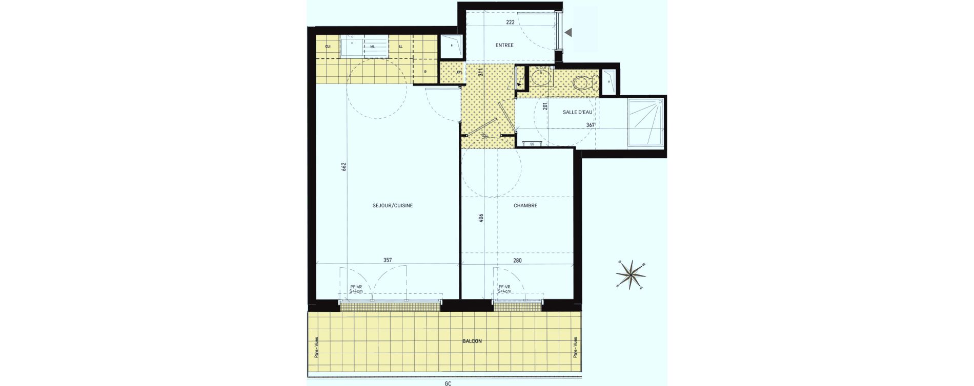 Appartement T2 de 45,47 m2 &agrave; Drancy Les oiseaux