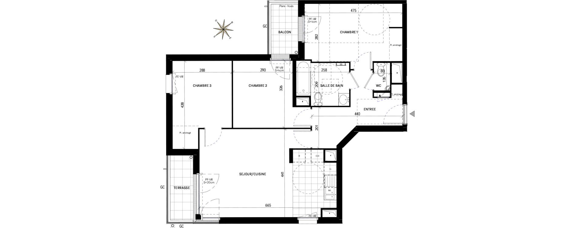 Appartement T4 de 76,93 m2 &agrave; Drancy Les oiseaux