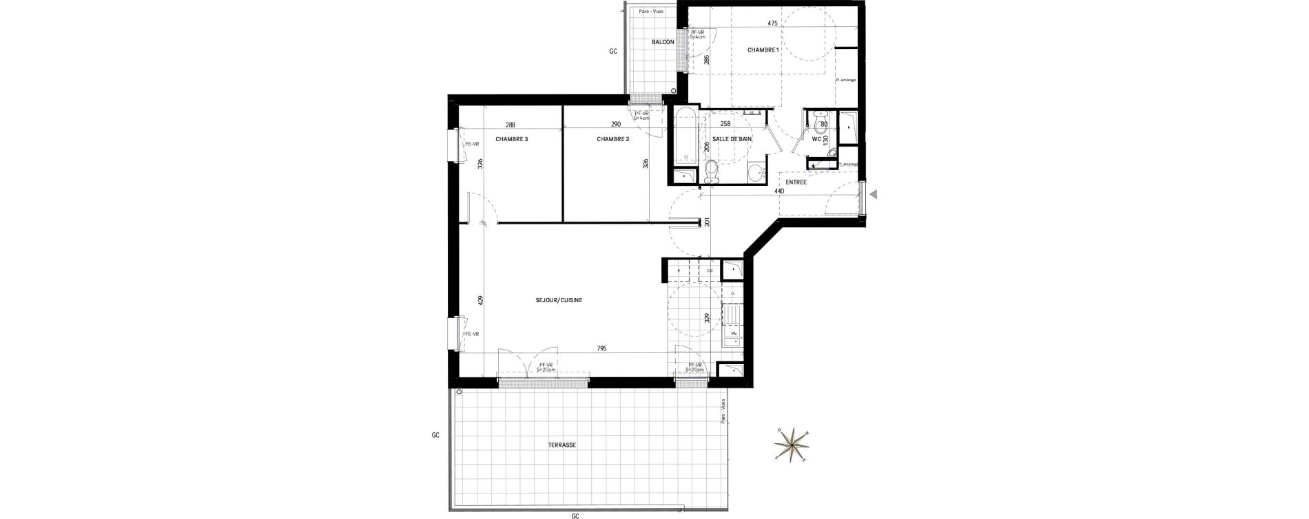 Appartement T4 de 80,25 m2 &agrave; Drancy Les oiseaux