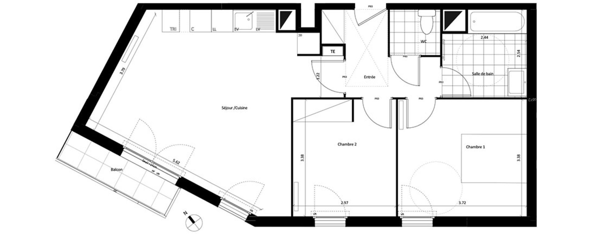Appartement T3 de 63,96 m2 &agrave; Drancy Centre