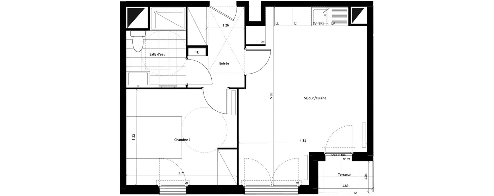 Appartement T2 de 43,89 m2 &agrave; Drancy Centre