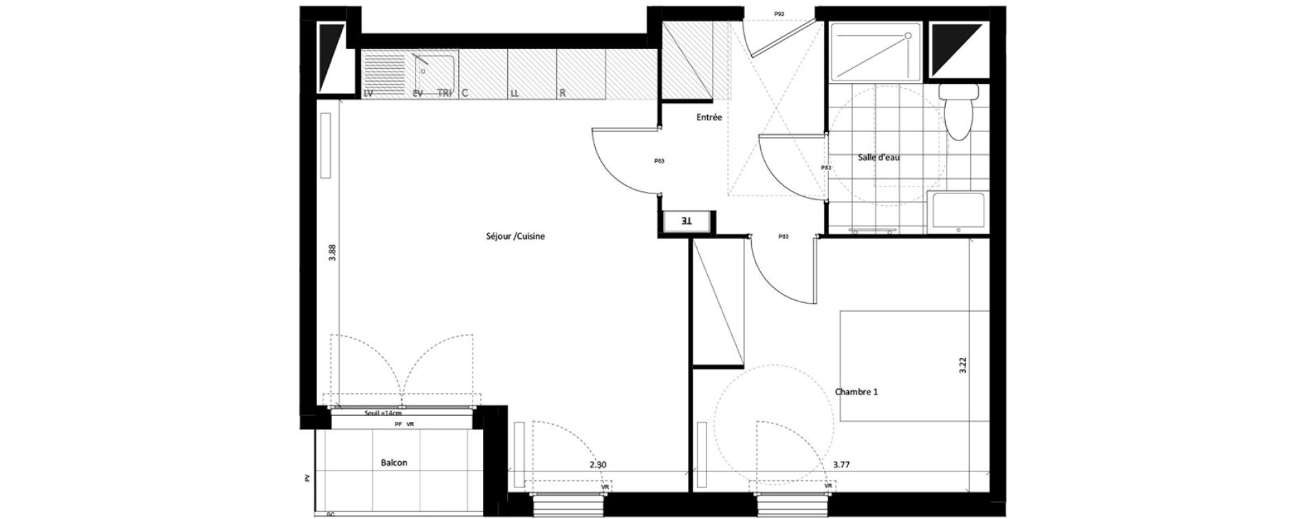 Appartement T2 de 45,11 m2 &agrave; Drancy Centre
